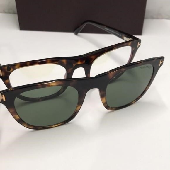 Tom Ford Accessories - Tom Ford TF5895-B 052 Dark Havana Square Eyeglasses NEW